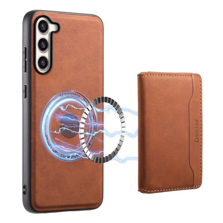 For Samsung Galaxy S23+ 5G Denior D13 Retro Texture Leather MagSafe Card Bag Phone Case(Brown) - Galaxy S23+ 5G Cases by Denior | Online Shopping UK | buy2fix