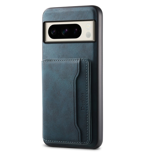 For Google Pixel 8 Pro Denior D13 Retro Texture Leather MagSafe Card Bag Phone Case(Blue) - Google Cases by Denior | Online Shopping UK | buy2fix