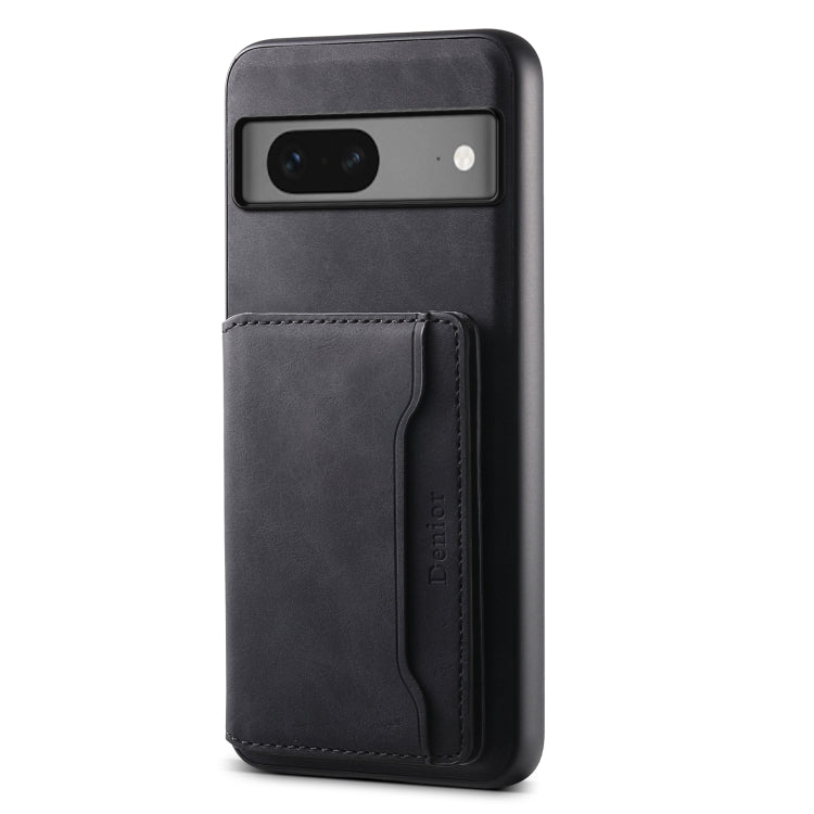 For Google Pixel 7 5G Denior D13 Retro Texture Leather MagSafe Card Bag Phone Case(Black) - Google Cases by Denior | Online Shopping UK | buy2fix