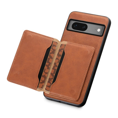 For Google Pixel 7 5G Denior D13 Retro Texture Leather MagSafe Card Bag Phone Case(Brown) - Google Cases by Denior | Online Shopping UK | buy2fix