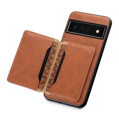 For Google Pixel 6 Pro Denior D13 Retro Texture Leather MagSafe Card Bag Phone Case(Brown) - Google Cases by Denior | Online Shopping UK | buy2fix