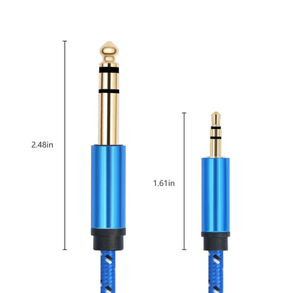 3662-3662BK 3.5mm Male to 6.35mm Male Stereo Amplifier Audio Cable, Length:2m(Blue) - Microphone Audio Cable & Connector by buy2fix | Online Shopping UK | buy2fix