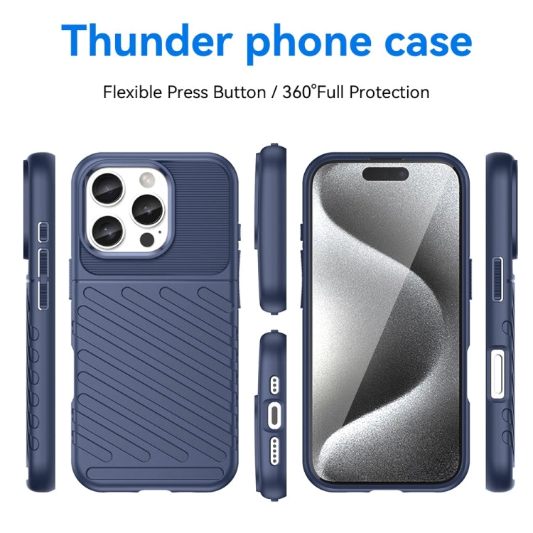 For iPhone 16 Pro Thunderbolt Shockproof Soft TPU Phone Case(Blue) - iPhone 16 Pro Cases by buy2fix | Online Shopping UK | buy2fix