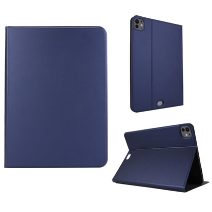 For iPad Pro 11 2024 Stretch Voltage Plain Leather Smart Tablet Case(Dark Blue) - iPad Pro 11 2024 Cases by buy2fix | Online Shopping UK | buy2fix