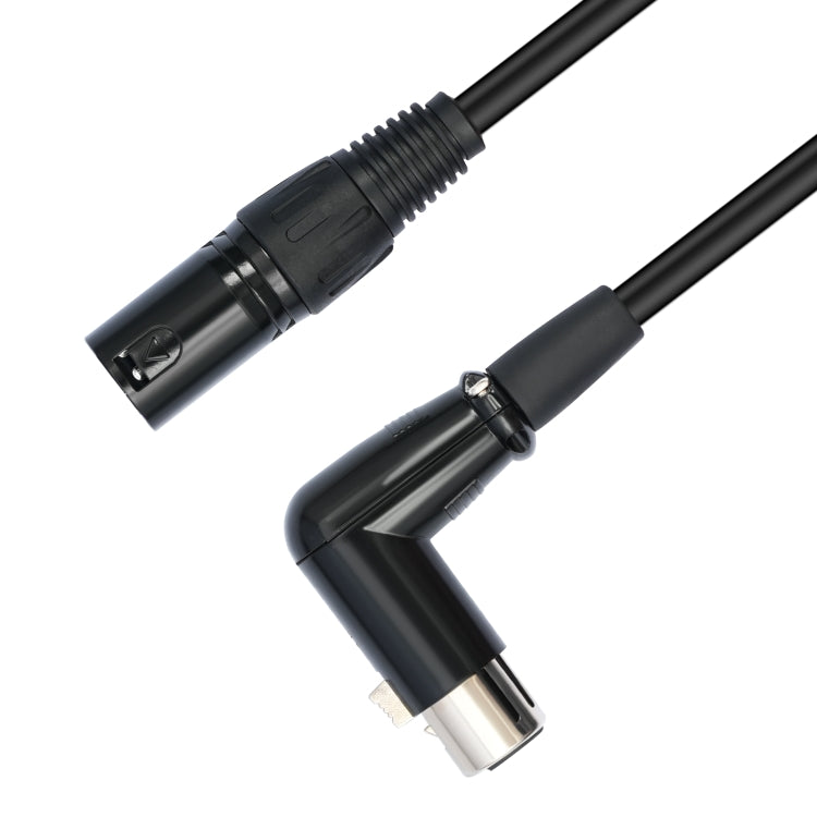 XK041L XLR 3pin Straight Male to Elbow Female Audio Cable, Length:3m(Black) - Microphone Audio Cable & Connector by buy2fix | Online Shopping UK | buy2fix
