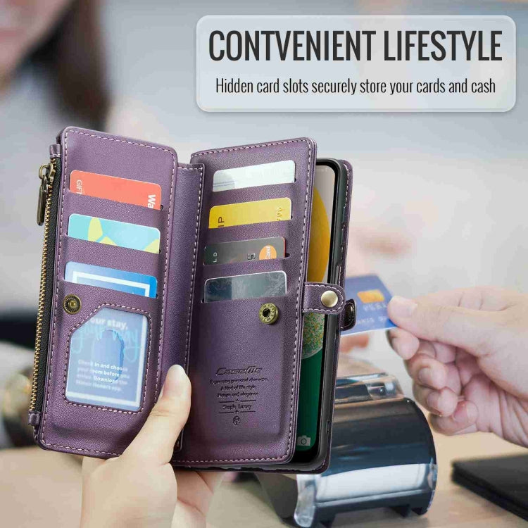 For Samsung Galaxy A13 5G / 4G CaseMe C36 Card Slots Zipper Wallet RFID Anti-theft Leather Phone Case(Purple) - Galaxy Phone Cases by CaseMe | Online Shopping UK | buy2fix