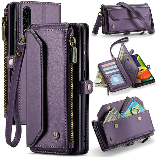 For Samsung Galaxy A30s / A50s / A50 CaseMe C36 Card Slots Zipper Wallet RFID Anti-theft Leather Phone Case(Purple) - Galaxy Phone Cases by CaseMe | Online Shopping UK | buy2fix