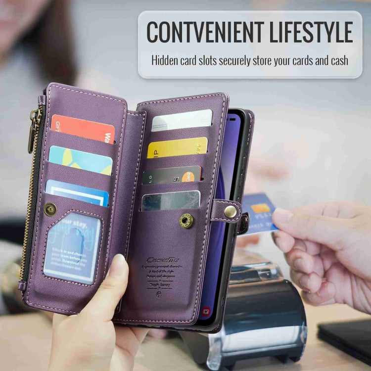 For Samsung Galaxy A54 5G CaseMe C36 Card Slots Zipper Wallet RFID Anti-theft Leather Phone Case(Purple) - Galaxy Phone Cases by CaseMe | Online Shopping UK | buy2fix