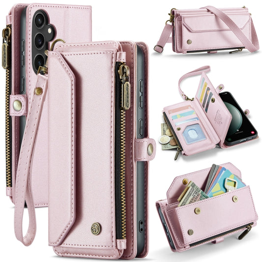 For Samsung Galaxy S23 FE 5G CaseMe C36 Card Slots Zipper Wallet RFID Anti-theft Leather Phone Case(Pink) - Galaxy S23 FE 5G Cases by CaseMe | Online Shopping UK | buy2fix