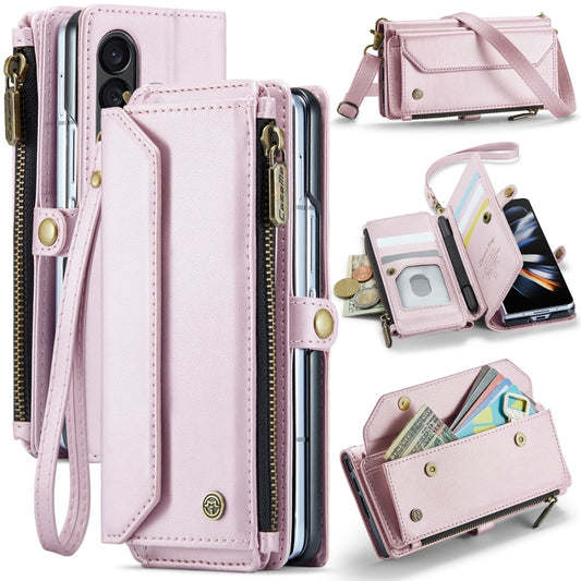 For Samsung Galaxy Z Fold4 CaseMe C36 Card Slots Zipper Wallet RFID Anti-theft Leather Phone Case(Pink) - Galaxy Z Fold4 5G Cases by CaseMe | Online Shopping UK | buy2fix