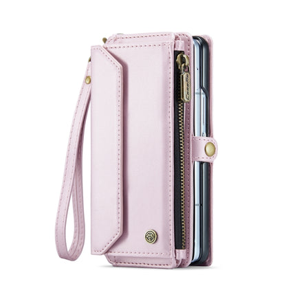 For Samsung Galaxy Z Fold6 5G CaseMe C36 Card Slots Zipper Wallet RFID Anti-theft Leather Phone Case(Pink) - Galaxy Z Fold6 5G Cases by CaseMe | Online Shopping UK | buy2fix