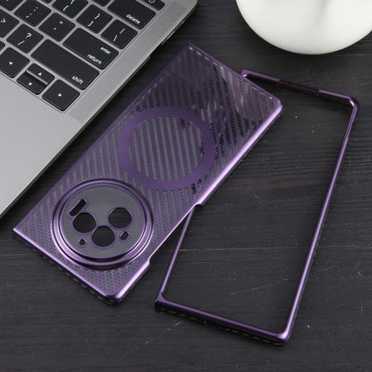 For vivo X Fold3 6D Plated Carbon Fiber Clear Magsafe PC Phone Case(Aurora Purple) - vivo Cases by buy2fix | Online Shopping UK | buy2fix