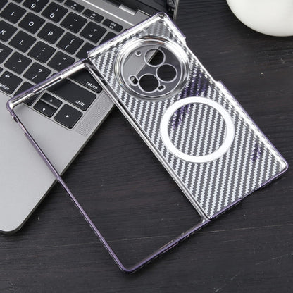 For vivo X Fold3 Pro 6D Plated Carbon Fiber Clear Magsafe PC Phone Case(Aurora Purple) - vivo Cases by buy2fix | Online Shopping UK | buy2fix