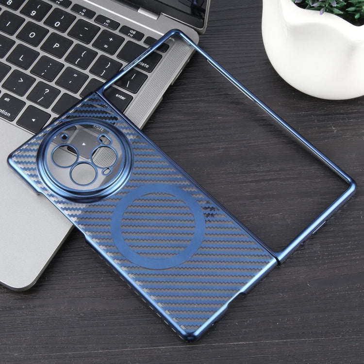 For vivo X Fold3 Pro 6D Plated Carbon Fiber Clear Magsafe PC Phone Case(Dream Blue) - vivo Cases by buy2fix | Online Shopping UK | buy2fix