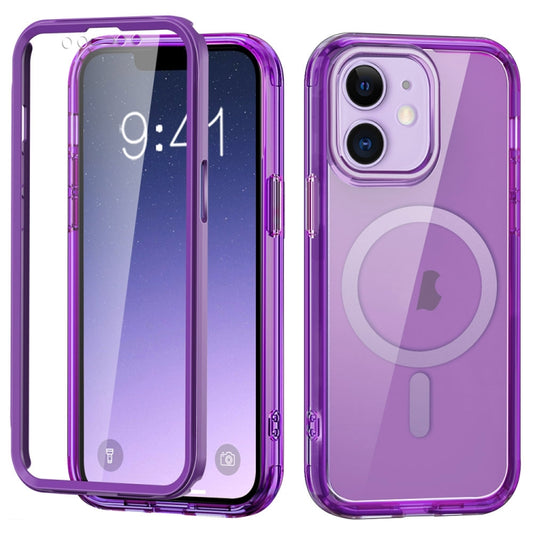 For iPhone 12 Colorful MagSafe Magnetic PC + TPU Phone Case(Dark Purple) - iPhone 12 / 12 Pro Cases by buy2fix | Online Shopping UK | buy2fix