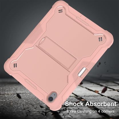 For iPad Air 11 2024 / Air 2022 10.9 Shockproof Silicone Hybrid PC Tablet Case with Holder(Rose Gold) - iPad Air 11 2024 Cases by buy2fix | Online Shopping UK | buy2fix