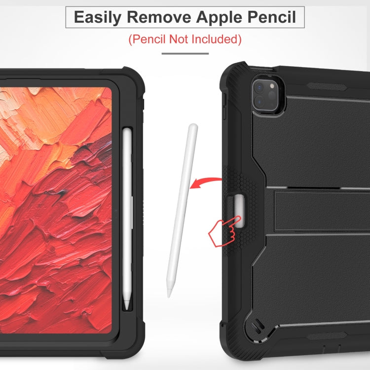 For iPad Pro 11 2024 Shockproof Silicone Hybrid PC Tablet Case with Holder(Black) - iPad Pro 11 2024 Cases by buy2fix | Online Shopping UK | buy2fix