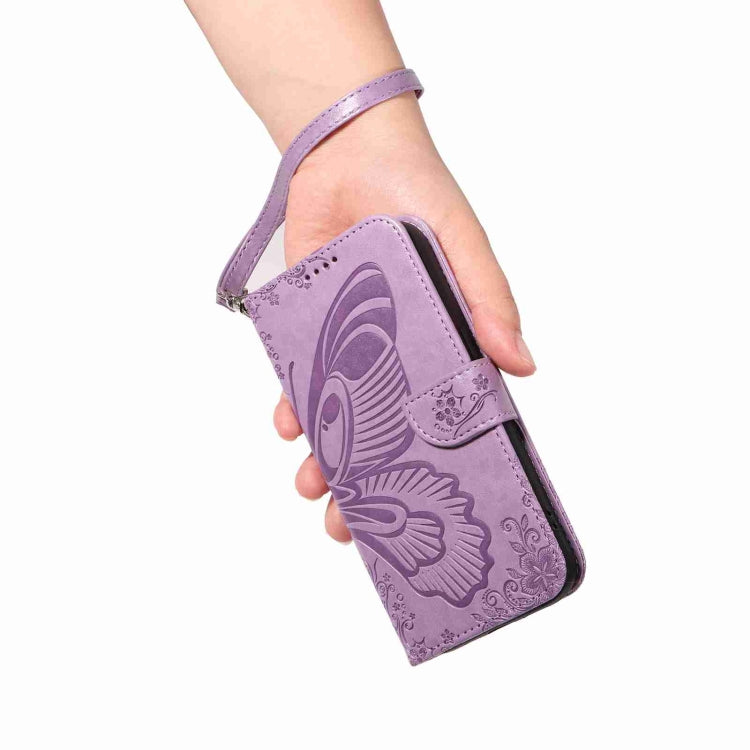 For OnePlus 12 Swallowtail Butterfly Embossed Leather Phone Case(Purple) - OnePlus Cases by buy2fix | Online Shopping UK | buy2fix