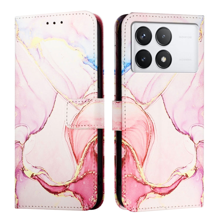 For Xiaomi Redmi K70 / K70 Pro PT003 Marble Pattern Flip Leather Phone Case(Rose Gold) - K70 Cases by buy2fix | Online Shopping UK | buy2fix