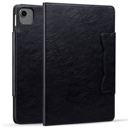 For iPad Air 11 2024 / Air 5 / Air 4 Cat Buckle Leather Smart Tablet Case(Black) - iPad Air 11 2024 Cases by buy2fix | Online Shopping UK | buy2fix