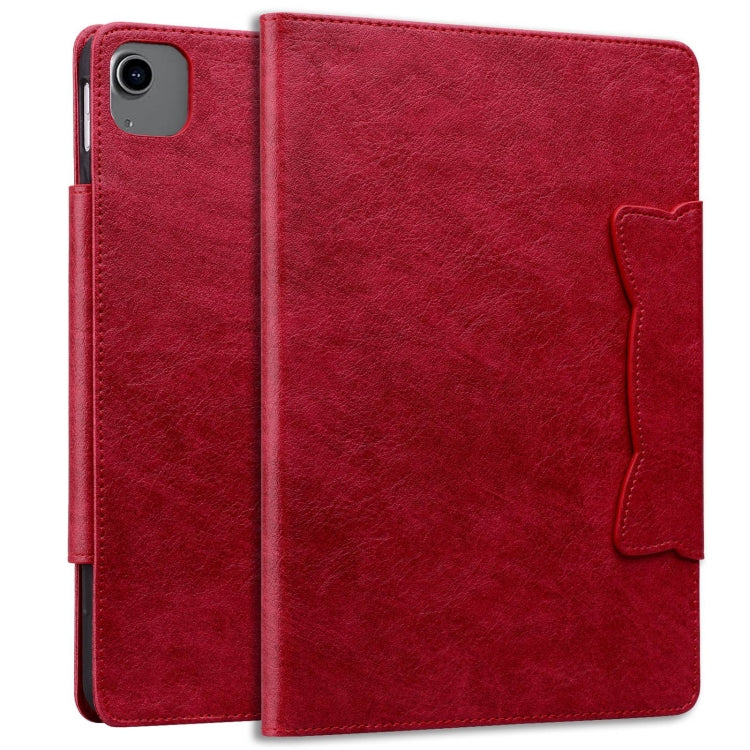 For iPad Air 11 2024 / Air 5 / Air 4 Cat Buckle Leather Smart Tablet Case(Red) - iPad Air 11 2024 Cases by buy2fix | Online Shopping UK | buy2fix