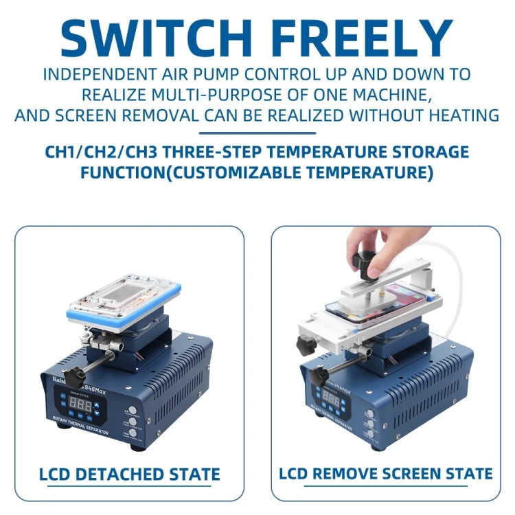 Kaisi 946 Max Double Vacuum Pumps LCD Separator Rotating Thermal Machine, UK Plug - Separation Equipment by Kaisi | Online Shopping UK | buy2fix