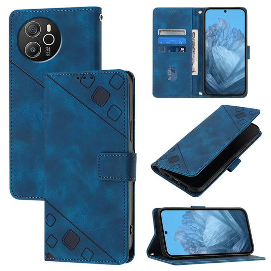 For Blackview Shark 8 Skin Feel Embossed Leather Phone Case(Blue) - More Brand by buy2fix | Online Shopping UK | buy2fix