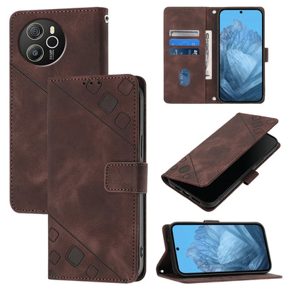 For Blackview Shark 8 Skin Feel Embossed Leather Phone Case(Brown) - More Brand by buy2fix | Online Shopping UK | buy2fix