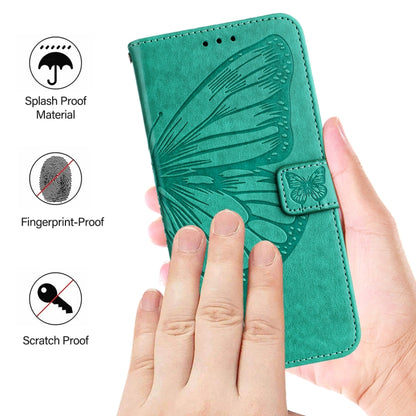 For Blackview Wave 6C Embossed Butterfly Leather Phone Case(Green) - More Brand by buy2fix | Online Shopping UK | buy2fix