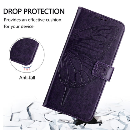 For Blackview Wave 6C Embossed Butterfly Leather Phone Case(Dark Purple) - More Brand by buy2fix | Online Shopping UK | buy2fix