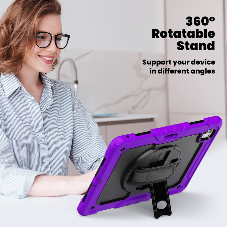 For iPad Pro 13 2024 Silicone Hybrid PC Tablet Case with Shoulder Strap(Purple) - iPad Pro 13 2024 Cases by buy2fix | Online Shopping UK | buy2fix