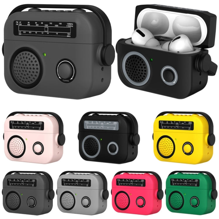 For AirPods 2 / 1 Radio Style Wireless Bluetooth Earphones Shockproof Protective Case(Pink) - For AirPods 1/2 by buy2fix | Online Shopping UK | buy2fix