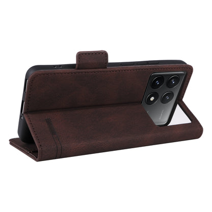 For Redmi K70 / K70 Pro Magnetic Clasp Leather Phone Case(Brown) - Xiaomi Cases by buy2fix | Online Shopping UK | buy2fix