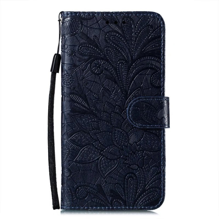 For Xiaomi Redmi K70 Lace Flower Embossing Flip Leather Phone Case(Dark Blue) - K70 Cases by buy2fix | Online Shopping UK | buy2fix