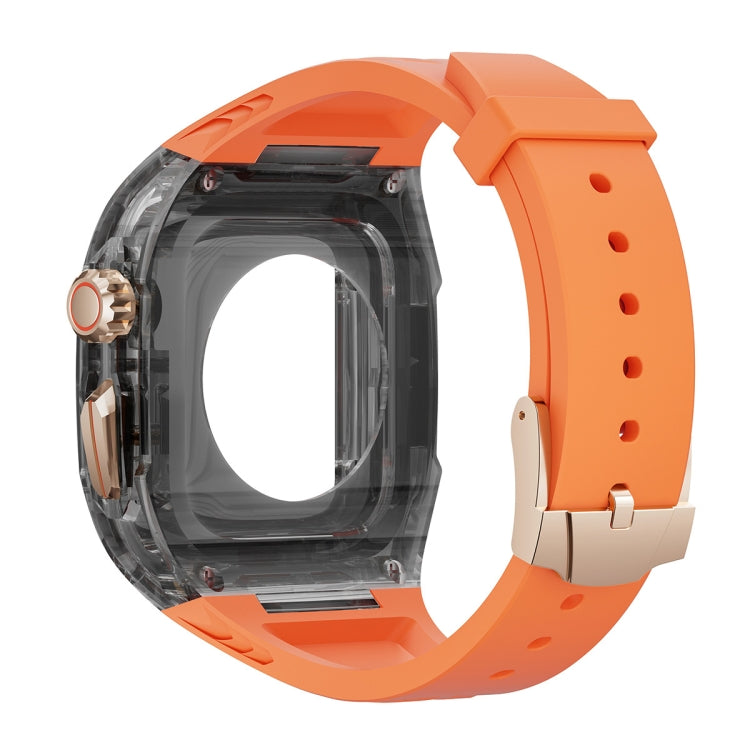 For Apple Watch Ultra 2 49mm Modified PC Hybrid TPU Watch Case Band(Orange Clear Black) - Watch Bands by buy2fix | Online Shopping UK | buy2fix