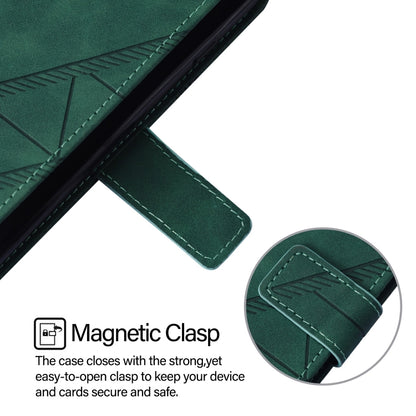 For Blackview A52 Crossbody 3D Embossed Flip Leather Phone Case(Green) - More Brand by buy2fix | Online Shopping UK | buy2fix