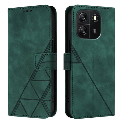 For Blackview Wave 6C Crossbody 3D Embossed Flip Leather Phone Case(Green) - More Brand by buy2fix | Online Shopping UK | buy2fix