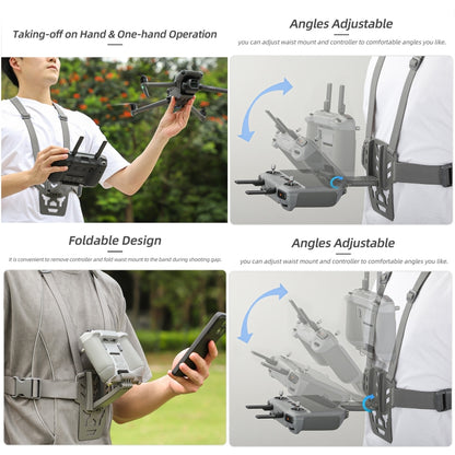 For DJI RC 2 / 1 Sunnylife Remote Control Waist Support Bracket Chest Strap(Grey) - Holder Series by Sunnylife | Online Shopping UK | buy2fix