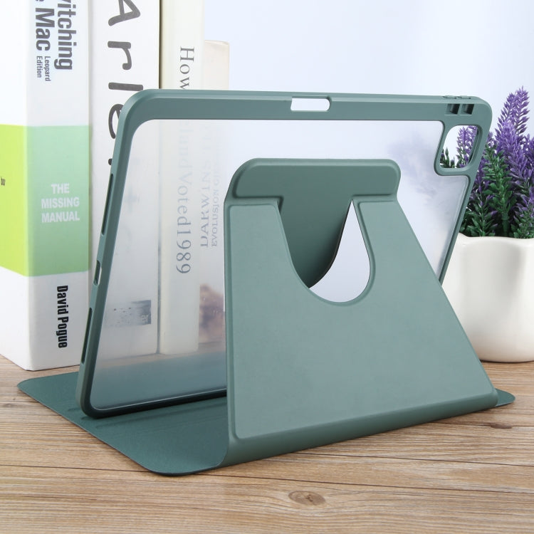 For iPad Pro 13 2024 GEBEI Acrylic TPU 3-folding Rotating Smart Tablet Leather Case withh Pen Slot(Dark Green) - iPad Pro 13 2024 Cases by GEBEI | Online Shopping UK | buy2fix