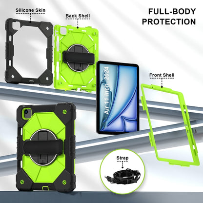 For iPad Air 11 2024 Contrast Color Robot Silicone Hybrid PC Tablet Case(Black Yellow Green) - iPad Air 11 2024 Cases by buy2fix | Online Shopping UK | buy2fix