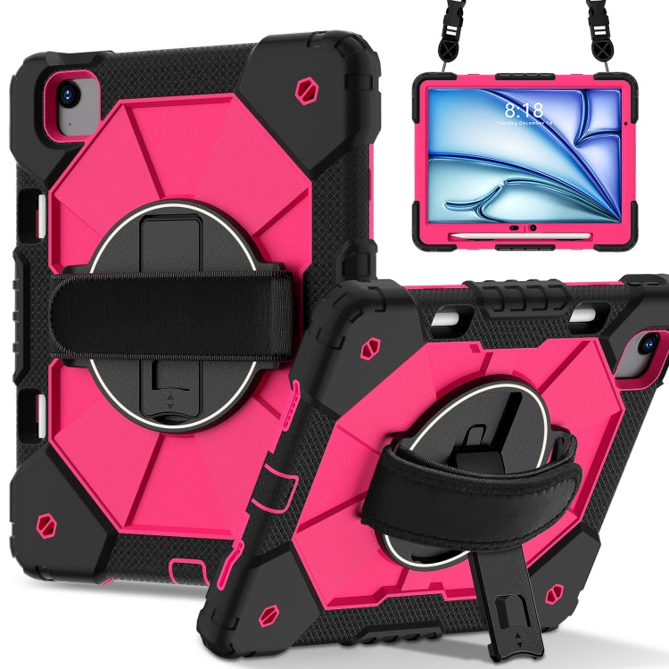 For iPad Air 11 2024 Contrast Color Robot Silicone Hybrid PC Tablet Case(Black Rose Red) - iPad Air 11 2024 Cases by buy2fix | Online Shopping UK | buy2fix