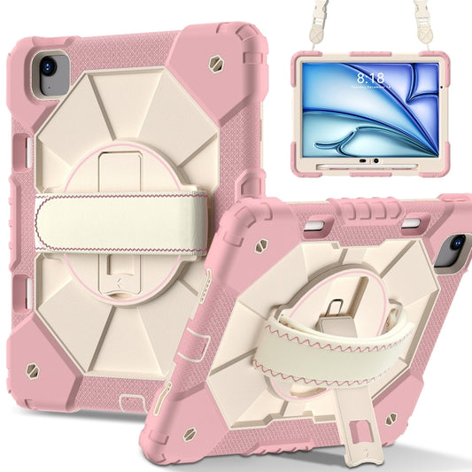 For iPad Air 11 2025 / 2024 Contrast Color Robot Silicone Hybrid PC Tablet Case(Rose Gold Beige) - iPad Air 11 2025 / 2024 Cases by buy2fix | Online Shopping UK | buy2fix