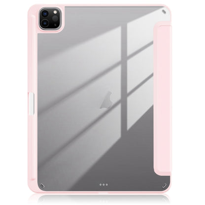 For iPad Air 11 2024 / Pro 11 2022 Acrylic 3-Fold Smart Leather Tablet Case(Pink) - iPad Air 11 2024 Cases by buy2fix | Online Shopping UK | buy2fix