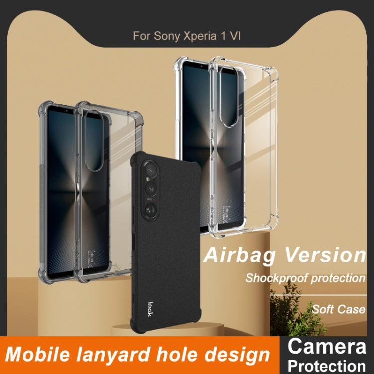 For Sony Xperia 1 VI imak Shockproof Airbag TPU Phone Case(Transparent Black) - Sony Cases by imak | Online Shopping UK | buy2fix