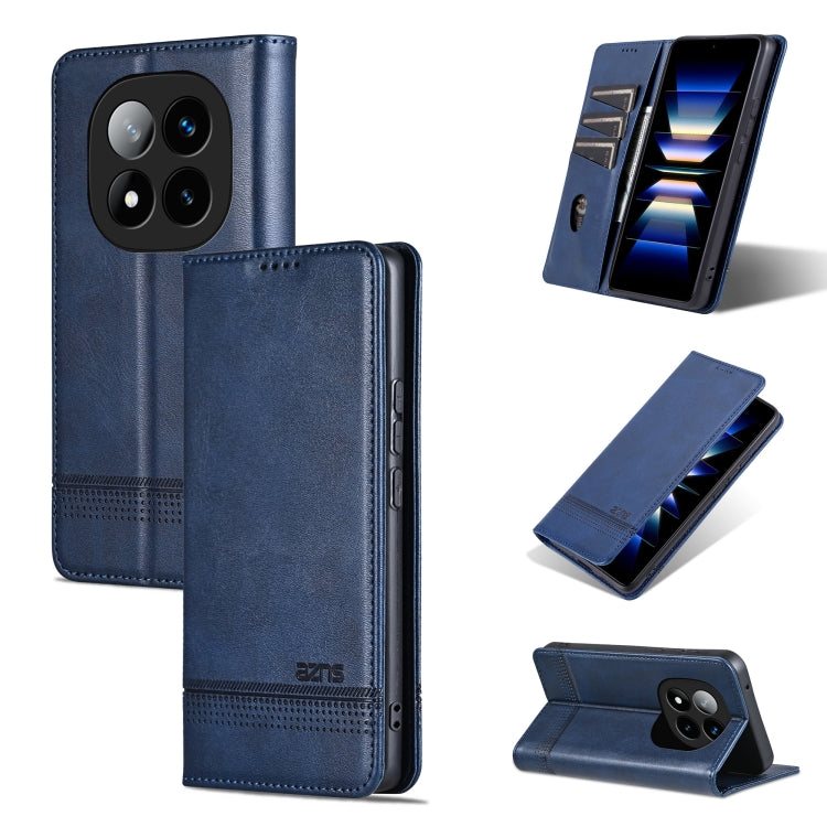 For Redmi Note 14 Pro 5G AZNS Magnetic Calf Texture Flip Leather Phone Case(Dark Blue) - Note 14 Pro Cases by AZNS | Online Shopping UK | buy2fix