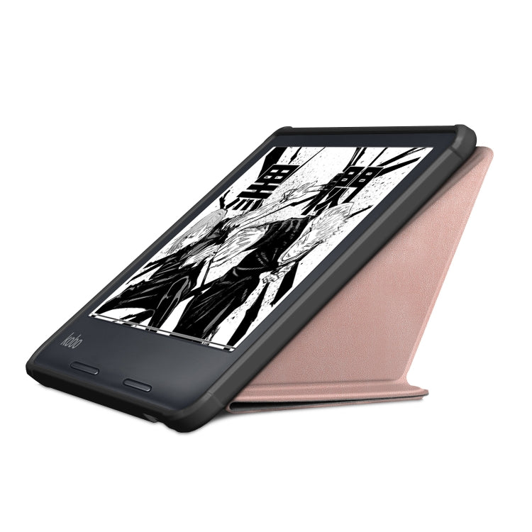 For Kobo Libra Colour 2024 Solid Color Deformation TPU Leather Smart Tablet Case(Rose Gold) - Others by buy2fix | Online Shopping UK | buy2fix