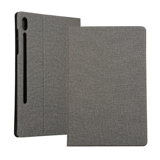 For Samsung Galaxy Tab S7 T870 2020 / Tab S8 Voltage Stretch Fabric Texture Leather Case with Holder(Gray) - Other Galaxy Tab PC by buy2fix | Online Shopping UK | buy2fix