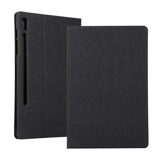 For Samsung Galaxy Tab S7 T870 2020 / Tab S8 Voltage Stretch Fabric Texture Leather Case with Holder(Black) - Other Galaxy Tab PC by buy2fix | Online Shopping UK | buy2fix