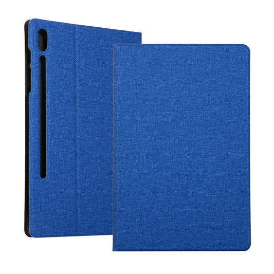 For Samsung Galaxy Tab S7 T870 2020 / Tab S8 Voltage Stretch Fabric Texture Leather Case with Holder(Blue) - Other Galaxy Tab PC by buy2fix | Online Shopping UK | buy2fix