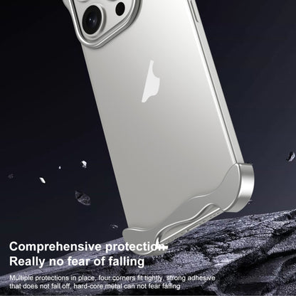 For iPhone 12 Pro Aromatherapy Alloy Frameless Phone Case(Silver) - iPhone 12 / 12 Pro Cases by buy2fix | Online Shopping UK | buy2fix